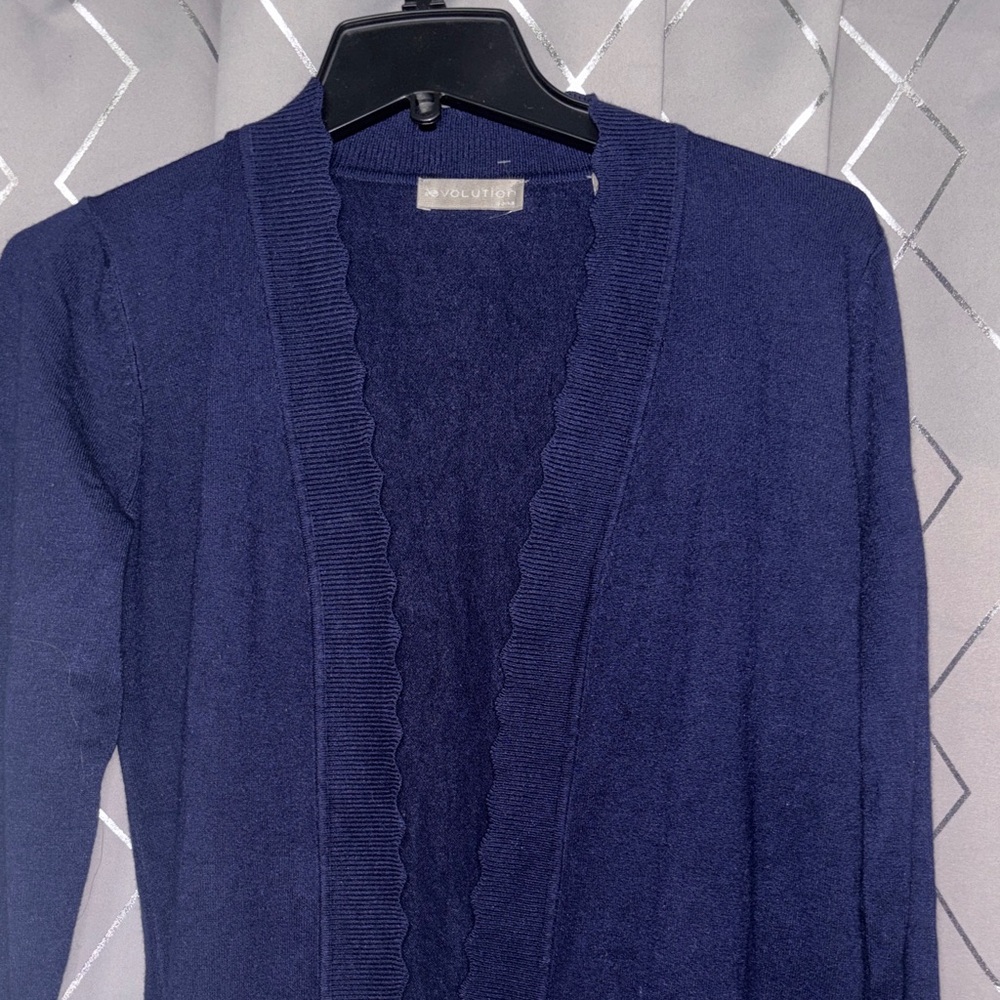 Evolution/Stitch Fix NWOT Elegant Navy Blue Long Cardigan